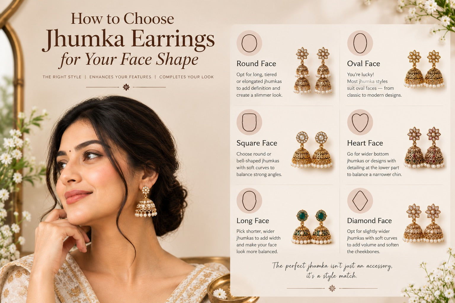 How to Choose Jhumka Earrings for Your Face Shape